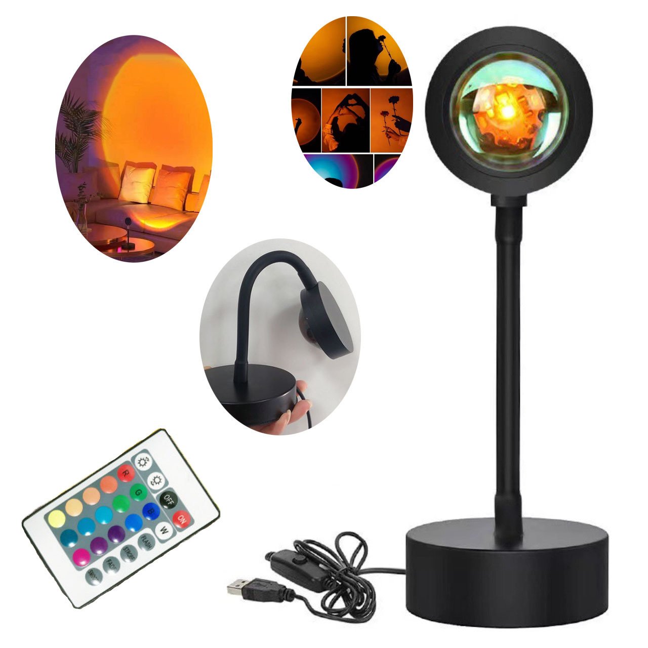 Lampe LED Projecteur Arc-en-Ciel – Créez une Ambiance Chaleureuse et Élégante – Image 6