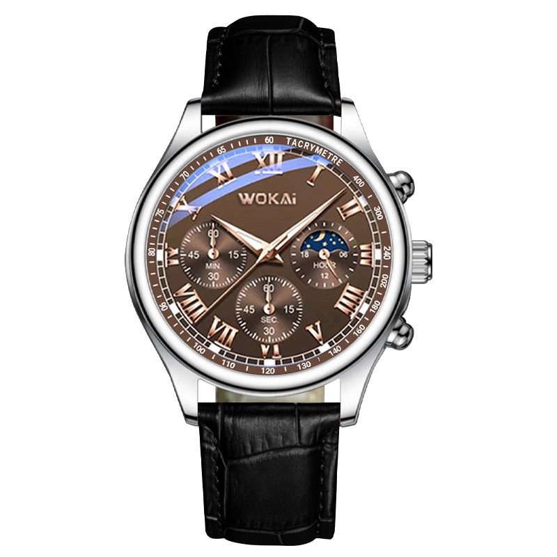 Montre Homme à Quartz – Bracelet en Cuir, Style Élégant et Décontracté – Image 4