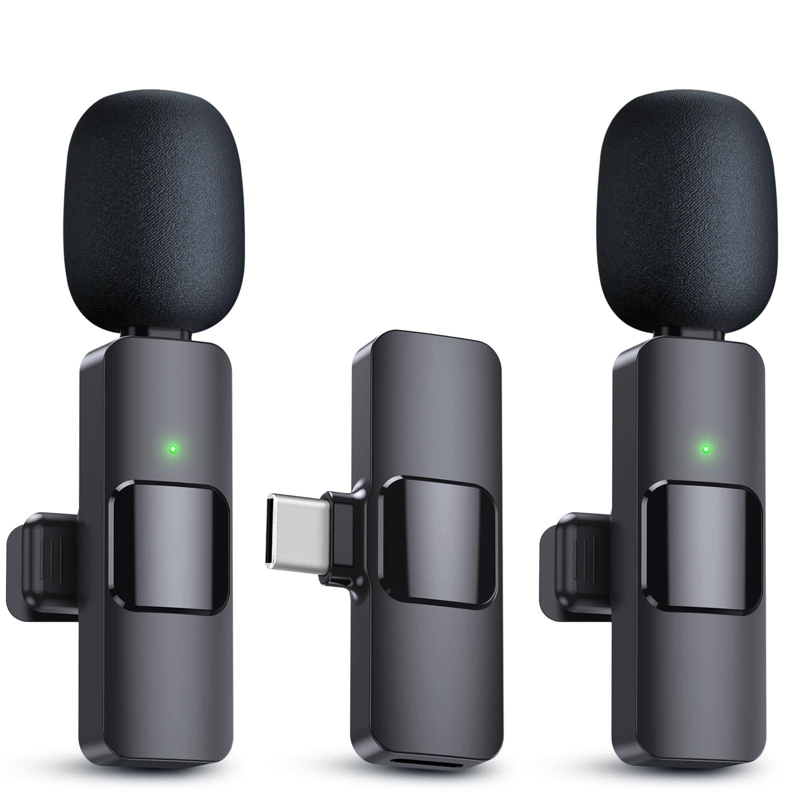 🎤 Microphone Lavalier Sans Fil 2,4 GHz – Mini Microphone Portable pour Smartphone