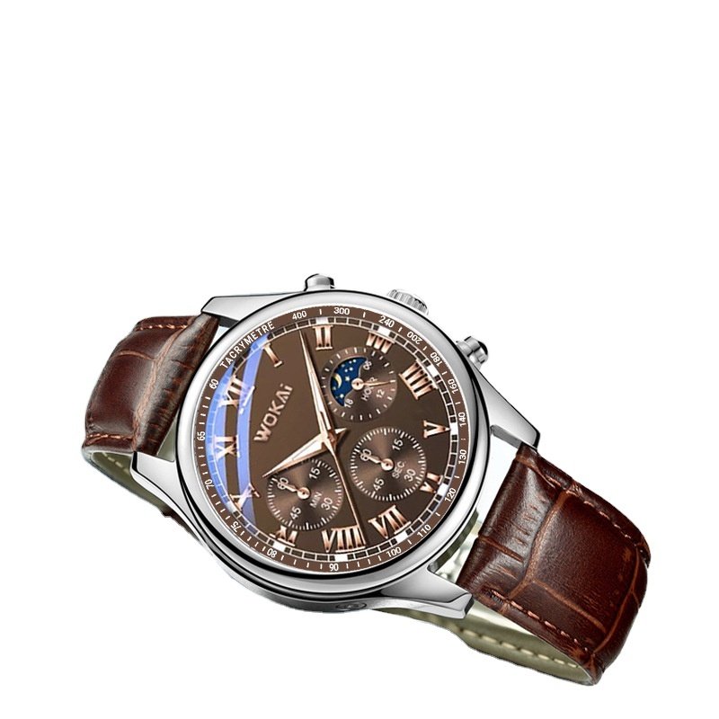 Montre Homme à Quartz – Bracelet en Cuir, Style Élégant et Décontracté – Image 6